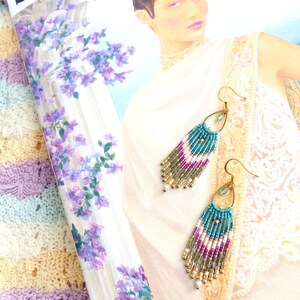 2 Paia Orecchini Pendenti SUPERFINDINGS Turchesi, A Goccia E Rettangolari, Stile Bohemien, Per Donna - 6