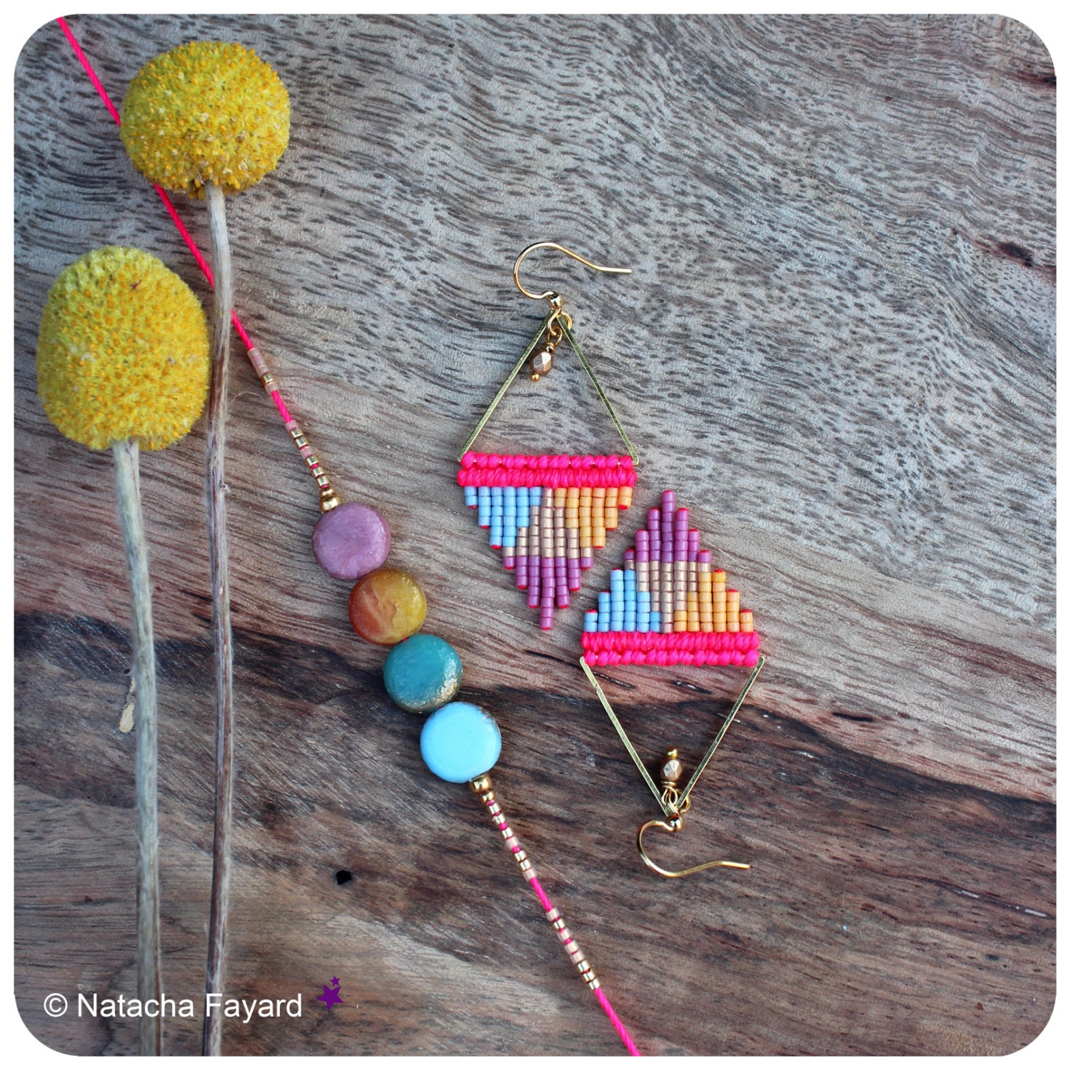 Macrame and miyuki delica seed beads Colorful wovenjewelry / | Etsy