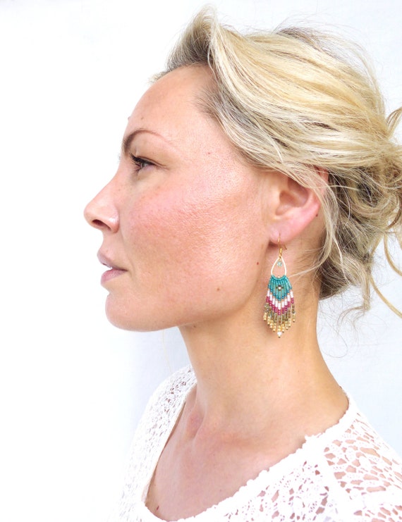 1 Coppia di orecchini pendenti fatti a mano stile boho con