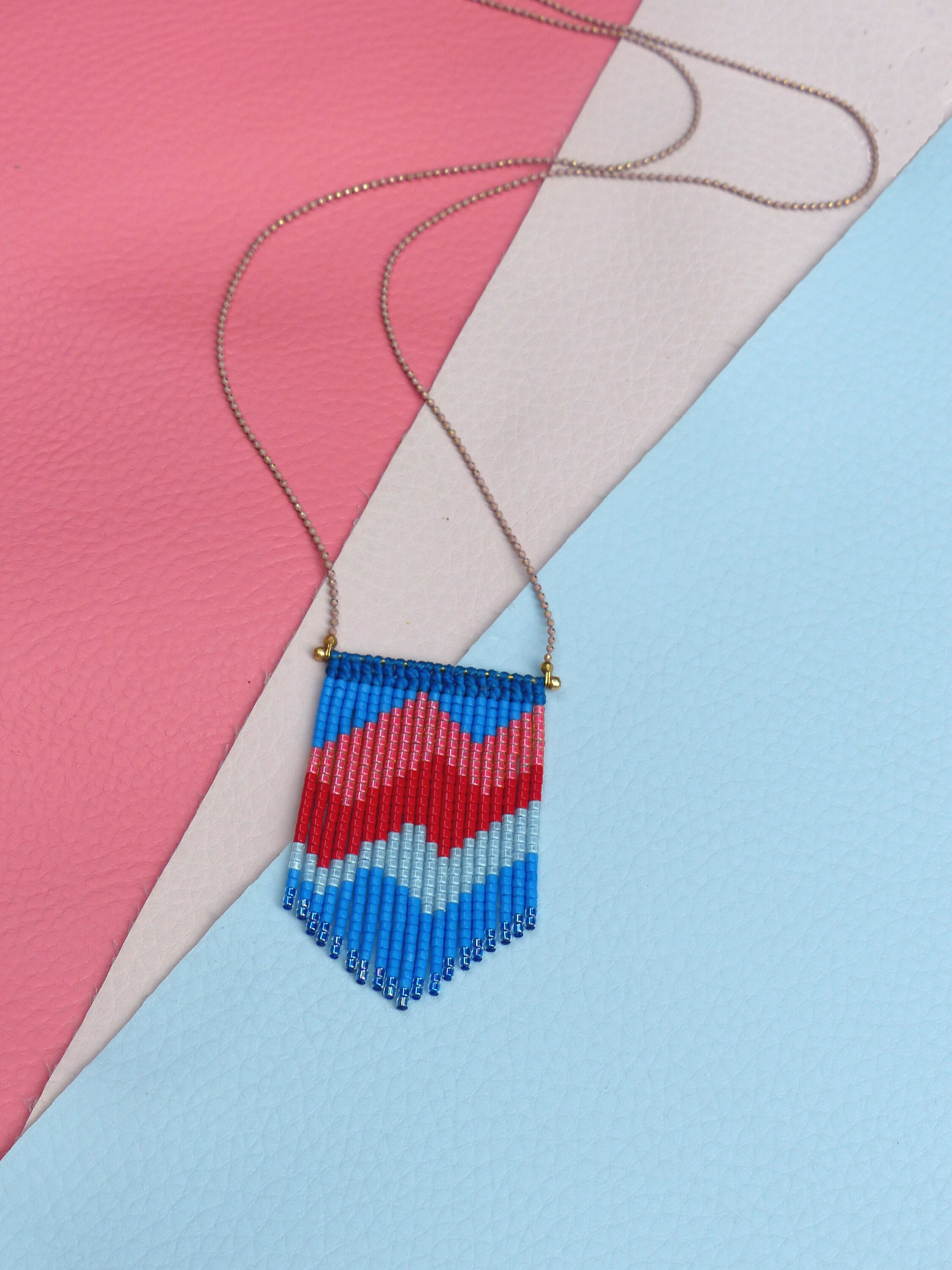 Beaded fringe pendant made of macrame and miyuki beads cobalt Etsy