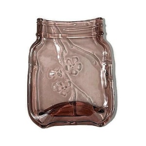 Mason Jar Spoon Rest in Dusty Rose with Elegant Kiln-Carved Cherry Blossom Design - Butter Dish - Soap Dish