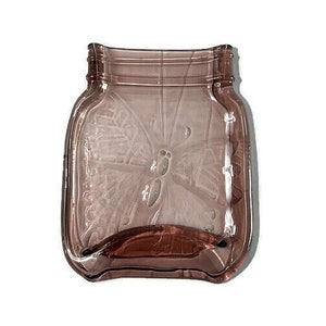 Mason Jar Spoon Rest in Dusty Rose with Elegant Kiln-Carved Large Butterfly Design - Butter Dish - Soap Dish