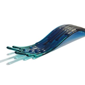 Glass Wave - Fused Glass Wave Sculpture  - One-of-a-kind Art Glass - Ocean Splash Series