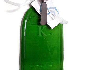 Monogrammed Melted Wine Bottle Cheese Tray with Optional Choice of Spreader - Gift for Wine Lovers