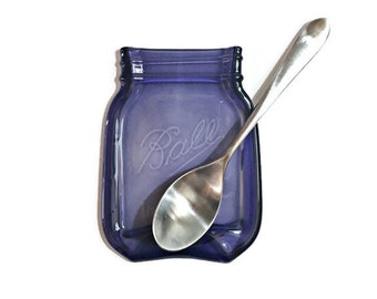 Mason Jar Spoon Rest in Royal Purple - Spoon Rest - Butter Dish - Soap Dish