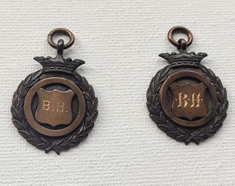 Vintage Fobs, Inscribed BH, Two Pocket Watch Fobs