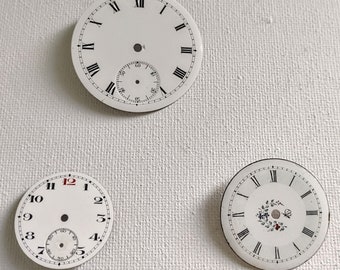 Group of Vintage Watch Dials, Enamel Victorian Watch Faces