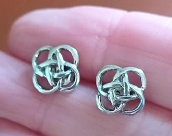 Vintage Kit Heath Celtic Knot Earrings, Sterling Silver Scottish Jewellery