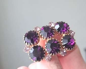 Vintage Purple Faux Amethyst Brooch