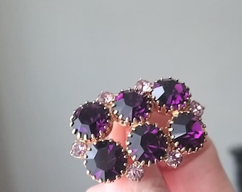 Vintage Purple Faux Amethyst Brooch