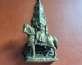 Vintage Door Knocker, Medieval Lady on Horseback, Sanctuary Style Doorknocker