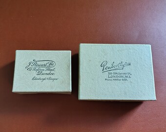 Vintage Jewellery Boxes, Cardboard Display Cartons, Penberthy’s London & J. Stewart Dundee