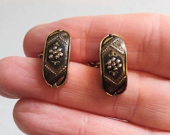 Damascene Cufflinks, Vintage Chain Link Cuff Links, Traditional Toledo