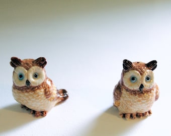 Vintage Owl Salt & Pepper Set, Cute Owl Cruet Set