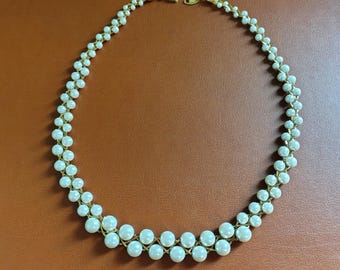 Trifari™ Vintage Faux Pearl Choker Necklace, Double Strand