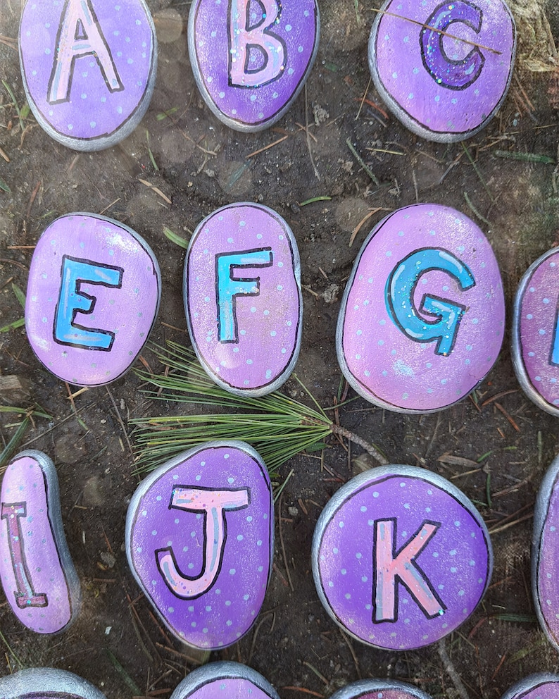 Alphabet Garden Rocks Kid's Garden Rocks Abc's - Etsy