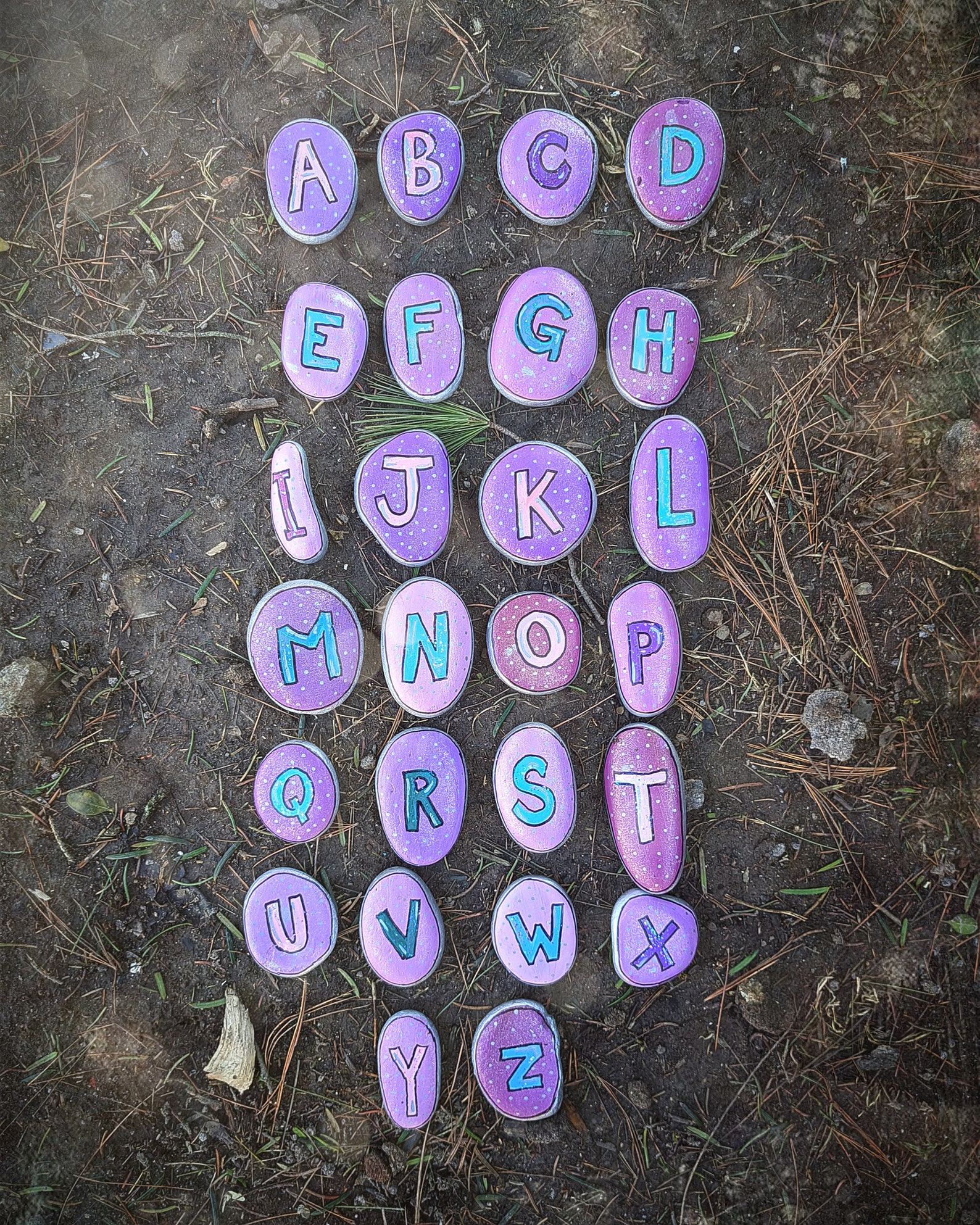 Hand Painted ABC Garden Rocks: Kid's Learning Alphabet Set - Etsy