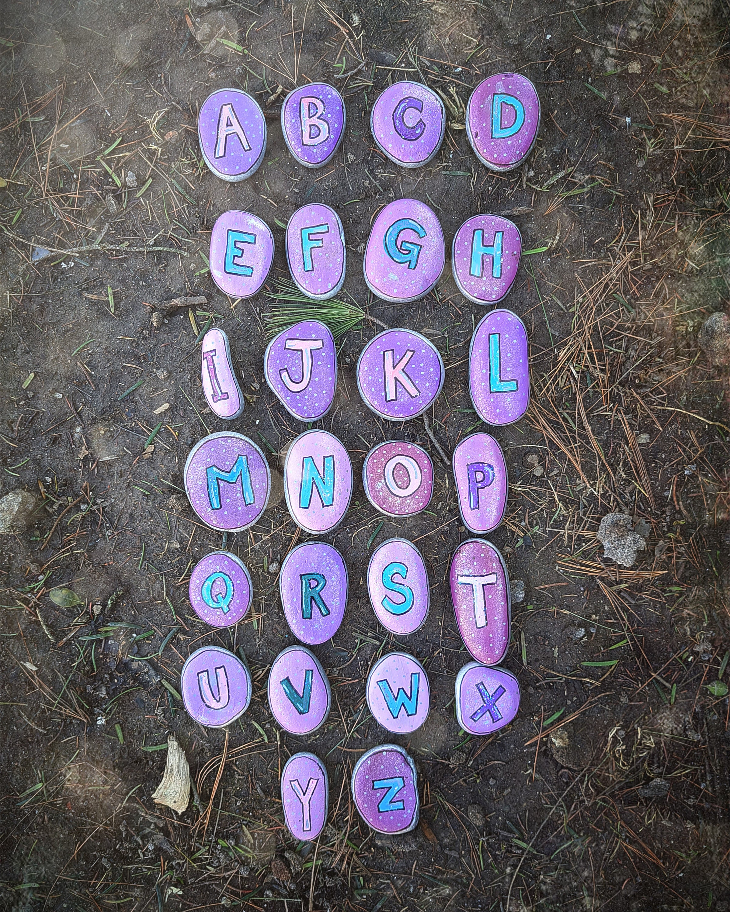 Nature Abc Rocks Hand Painted ABC Garden Rocks: Kid's Learning Alphabet Set - Etsy