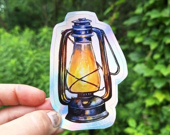 Vintage Lantern - Holographic sticker