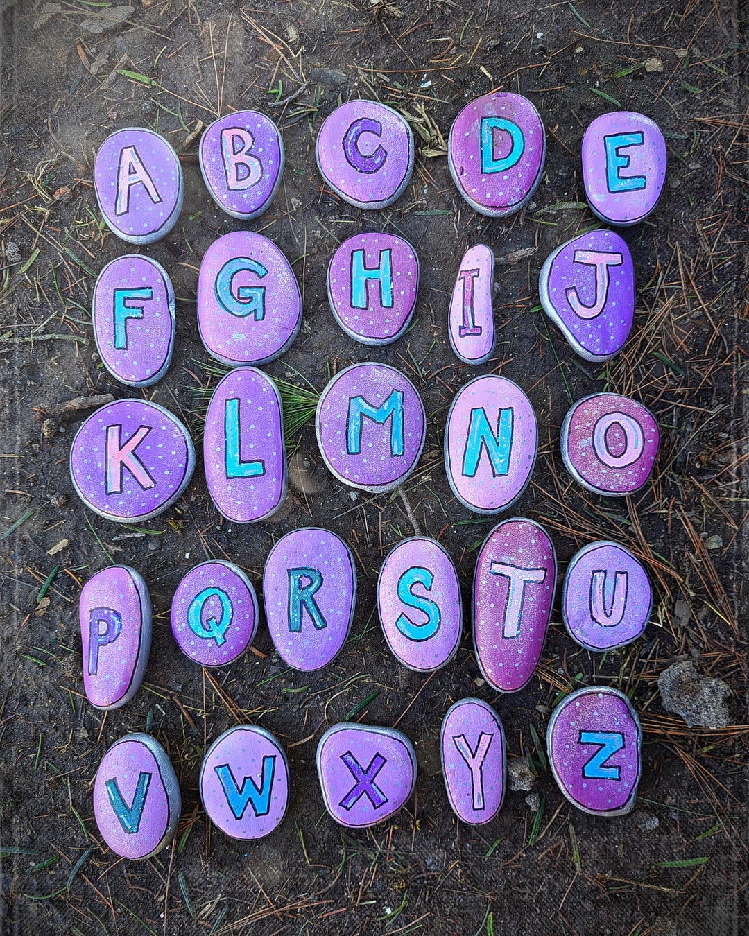 Alphabet Garden Rocks - Kid's Garden Rocks - Abc's - Etsy