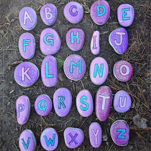 Alphabet Garden Rocks - Kid&#39;s Garden Rocks - ABC&#39;s