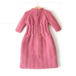 ¡NUEVO! Saco de dormir de lana de punto a mano, grueso, manga larga raglan con botones de coco en la parte delantera