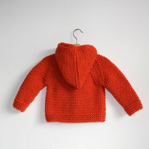 Hand Knitted Baby Girl Wool Hoodie Cardigan/jacket Chunky - Etsy