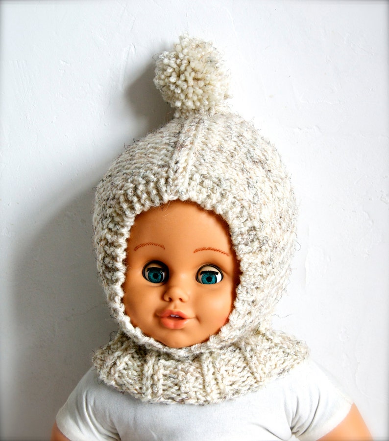 Hand Knitted 100 Wool Balaclava Hat Baby/ Toddler/ Children Etsy