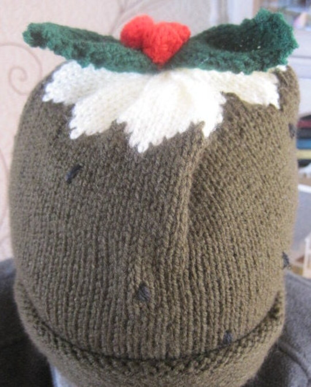 Adult Hand Knitted Wool Xmas Pudding Hat. Really Warm and Etsy UK