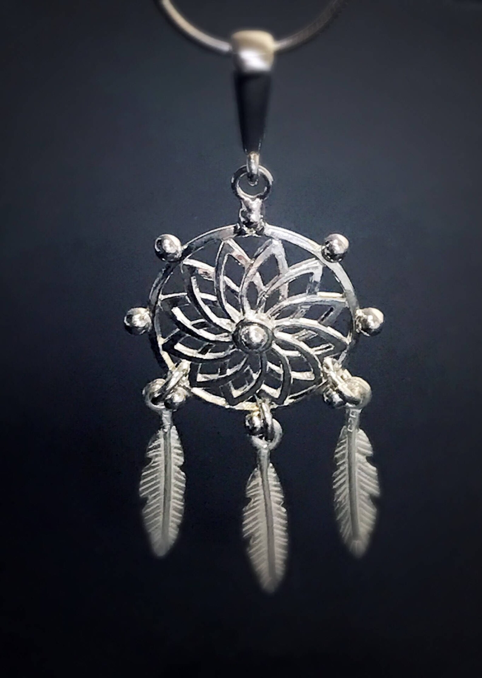 Dream Catcher silver 925 pendant Etsy
