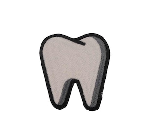 Tooth Iron On Patch, Fun Cotton Sew On Applique