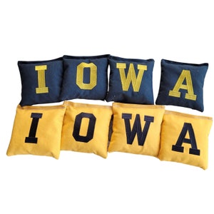 Iowa State Cornhole Bags Full Size Regulation Cornhole Black and Gold