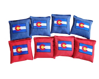 Colorado Flag Cornhole Bags Full Size Tailgating Duck Canvas Bags