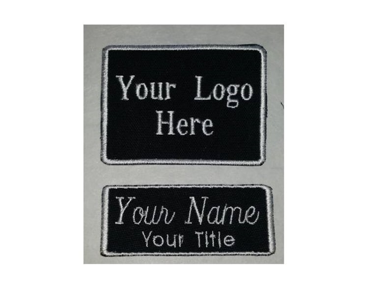 Custom Embroidered Work Shirt Name Patches Set of 2 Company Etsy
