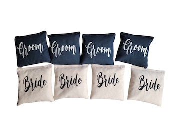 Bride and Groom Outdoor Wedding Cornhole Bags Regulation Made