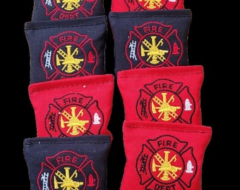 Mini bolsas de cornhole: Cruz de Malta de bombero, bolsas de frijoles para niños