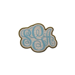 Monogrammed Iron On Patch Sew on Something Blue Wedding Dress Patch