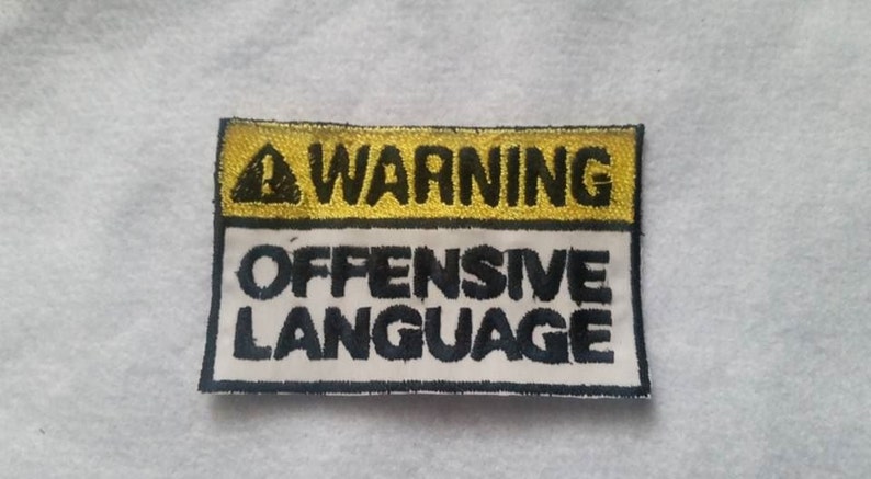 Warning Offensive Language Iron on Patch Funny saying patch | Etsy