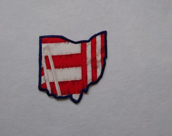 Ohio Flag Patch - Embroidered Iron On Applique