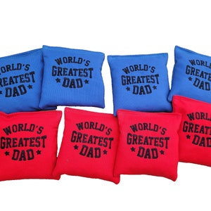 Worlds Best Dad Cornhole Bags Règlement de sacs de haricots pleine grandeur
