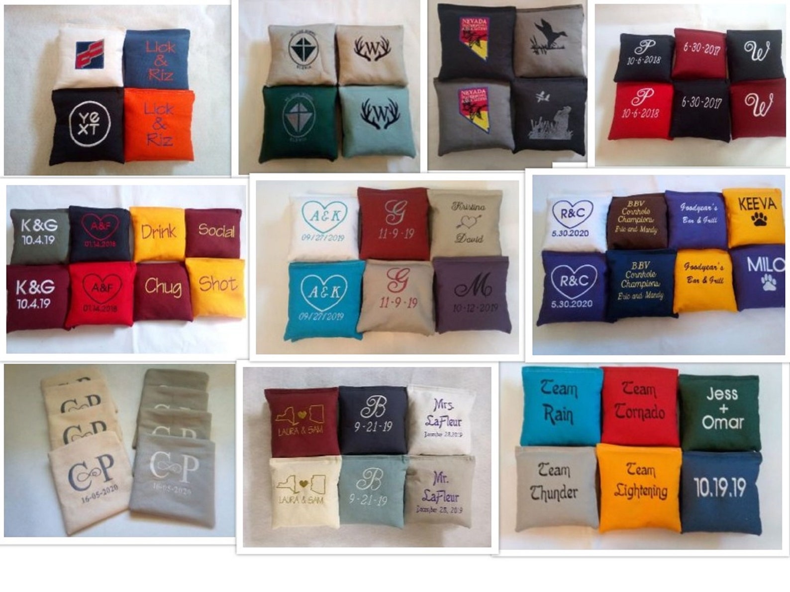 Embroidered Cornhole Bags