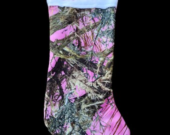 Personalized Pink Camo Stocking Custom Embroidered Monogrammed