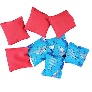 Mini Shark Cornhole Bags Mini replacement 3&quot; bean bag toss