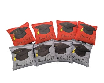 Graduation Cornhole Bags Custom Embroidered Made to Order Select Your Colors Grad Gift Graduation Party Game