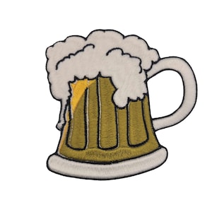 May include: An embroidered patch depicting a beer stein with a white foam head.