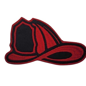 May include: Red and black embroidered firefighter helmet patch.