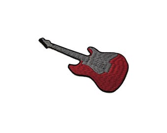 Opstrijkpatch elektrische gitaar, geborduurde appliqué