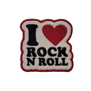 I love rock n roll iron on patch sew on patch I heart rock and roll