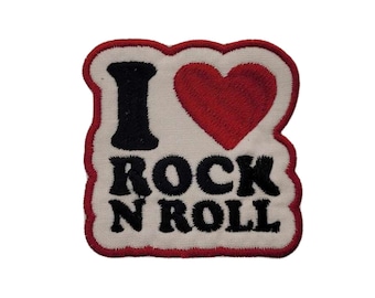 I Heart Rock N Roll Patch - Iron On / Sew On