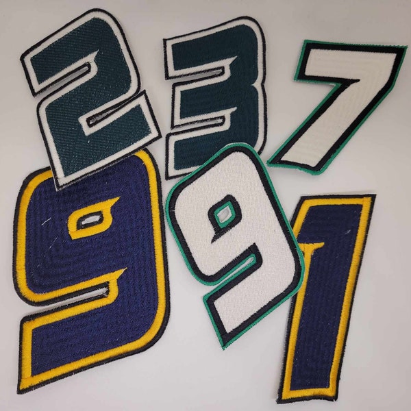 Full Thread Race Car Number Patches Racing Number Iron on Patch